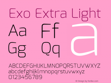 Exo Extra Light Version 1.00图片样张