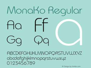 MonaKo Regular 1.0 2007-01-18 Font Sample