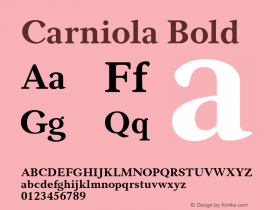 Carniola Bold Version 1.00图片样张