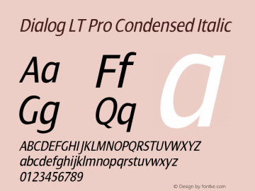 DialogLTPro-CondensedItalic Version 1.00图片样张