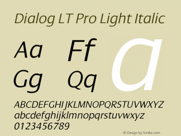 DialogLTPro-LightItalic Version 1.00图片样张