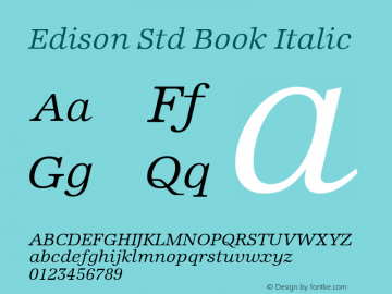 EdisonStd-BookItalic Version 1.00图片样张