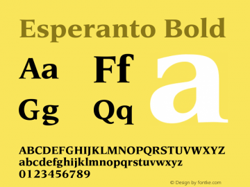Esperanto Bold Version 1.00图片样张