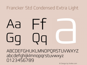 FranckerStd-CondensedXLight Version 1.00图片样张