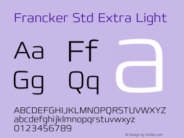 FranckerStd-ExtraLight Version 1.00图片样张