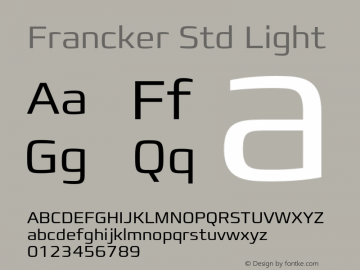 FranckerStd-Light Version 1.00图片样张
