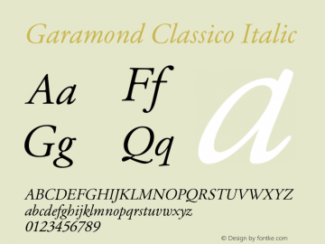 Garamond Classico Italic Version 1.10图片样张