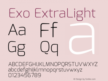 Exo ExtraLight Version 1.00图片样张