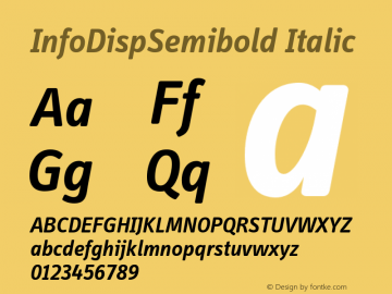 InfoDispSemibold Italic 001.000图片样张