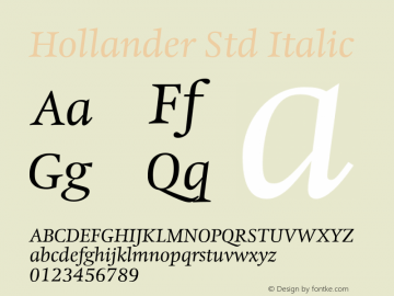 HollanderStd-Italic Version 1.00图片样张