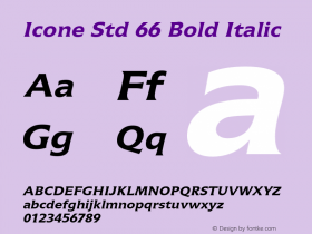 IconeStd-66BoldItalic Version 2.000 Build 1000图片样张