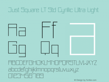 JustSquareLTStd-CyrUltraLt Version 1.200;PS 001.002;hotconv 1.0.38图片样张