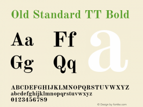 Old Standard TT Bold Version 2.0.2图片样张