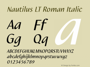 Nautilus LT Italic Version 1.03图片样张