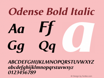 Odense Bold Italic Version 1.00图片样张