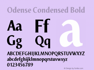 Odense Condensed Bold Version 1.00图片样张