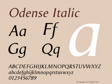 Odense Italic Version 1.00图片样张