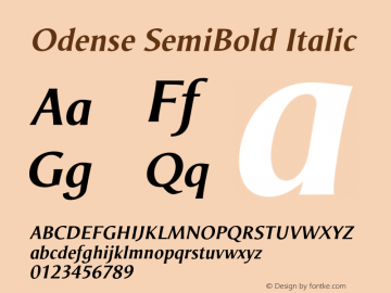 Odense SemiBold Italic Version 1.00图片样张