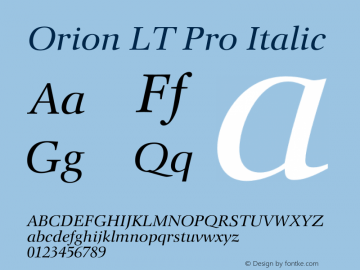 Orion LT Pro Italic Version 2.00图片样张