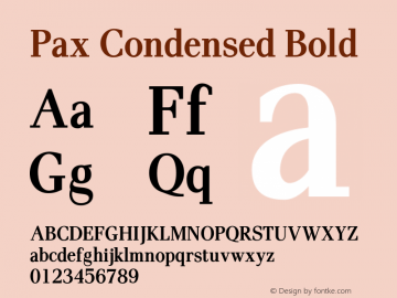 Pax Condensed Bold Version 1.00图片样张