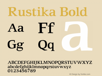 Rustika Bold Version 1.00图片样张
