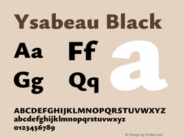 Ysabeau Black Version 2.000;Glyphs 3.2 (3176)图片样张