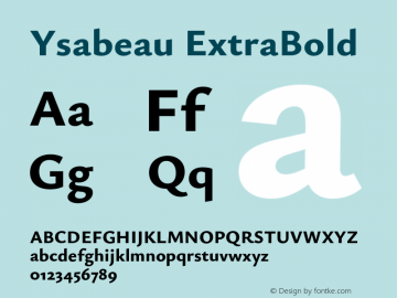 Ysabeau ExtraBold Version 2.000;Glyphs 3.2 (3176)图片样张