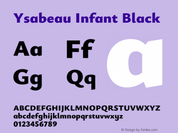 Ysabeau Infant Black Version 2.000;Glyphs 3.2 (3176)图片样张