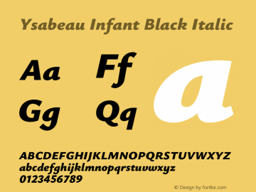 Ysabeau Infant Black Italic Version 2.000;Glyphs 3.2 (3176)图片样张