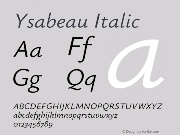 Ysabeau Italic Version 2.000;Glyphs 3.2 (3176)图片样张