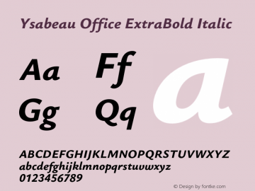 Ysabeau Office ExtraBold Italic Version 2.000;Glyphs 3.2 (3176)图片样张