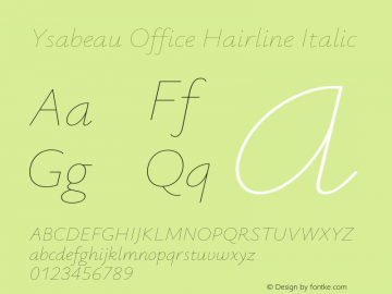 Ysabeau Office Hairline Italic Version 2.000;Glyphs 3.2 (3176)图片样张