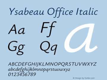 Ysabeau Office Italic Version 2.000;Glyphs 3.2 (3176)图片样张