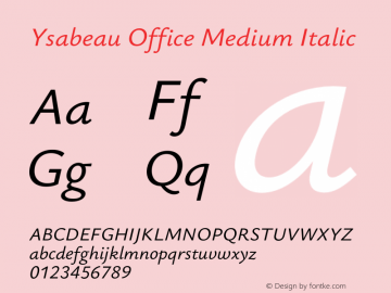 Ysabeau Office Medium Italic Version 2.000;Glyphs 3.2 (3176)图片样张