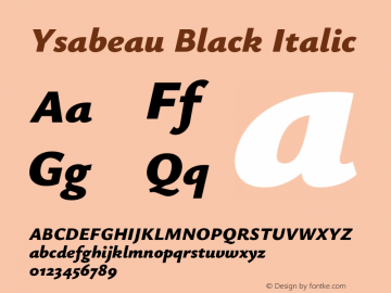 Ysabeau Black Italic Version 2.000图片样张