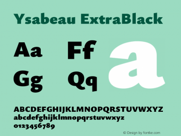 Ysabeau ExtraBlack Version 2.000图片样张