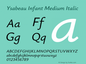 Ysabeau Infant Medium Italic Version 2.000图片样张