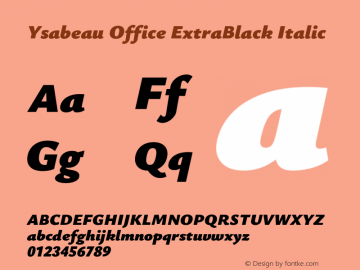 Ysabeau Office ExtraBlack Italic Version 2.000图片样张