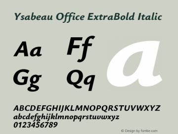 Ysabeau Office ExtraBold Italic Version 2.000图片样张