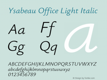 Ysabeau Office Light Italic Version 2.000图片样张