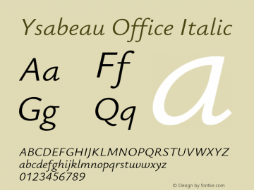 Ysabeau Office Italic Version 2.000图片样张