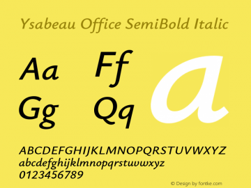 Ysabeau Office SemiBold Italic Version 2.000图片样张