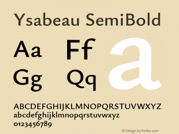 Ysabeau SemiBold Version 2.000图片样张