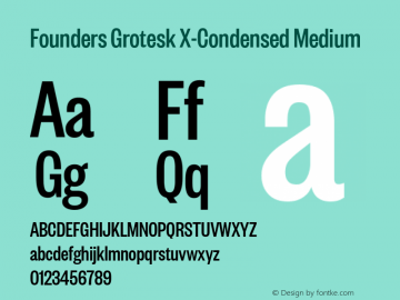 Founders Grotesk X-Condensed Medium Version 2.001图片样张