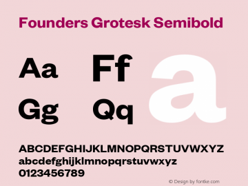 Founders Grotesk Semibold Version 2.001图片样张