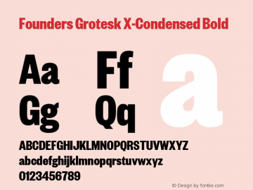 Founders Grotesk X-Condensed Bold Version 2.001图片样张