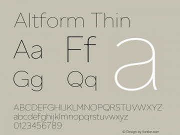 Altform Thin Version 1.006;hotconv 1.0.109;makeotfexe 2.5.65596图片样张