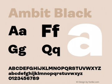 Ambit Black Version 1.020;hotconv 1.0.109;makeotfexe 2.5.65596图片样张