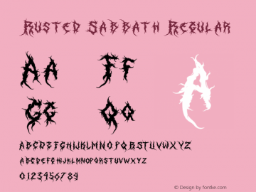 Rusted Sabbath Version 1.000;December 17, 2022;FontCreator 14.0.0.2898 64-bit图片样张