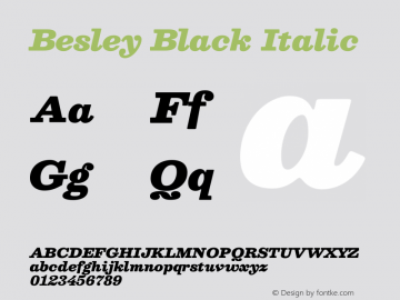 Besley Black Italic Version 4.000图片样张